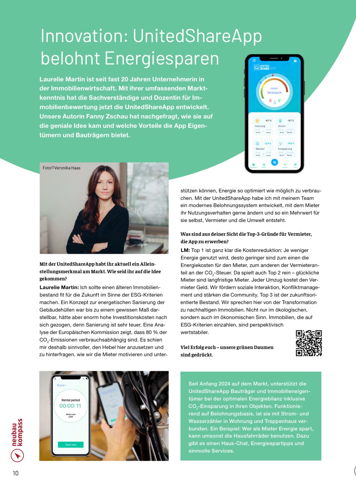 Neubaukompass — Innovation: UnitedShareApp belohnt Energiesparen